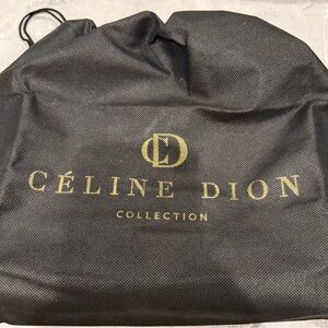 NEW Céline Dion Black and Silver Clutch toiletry bag, includes dust bag